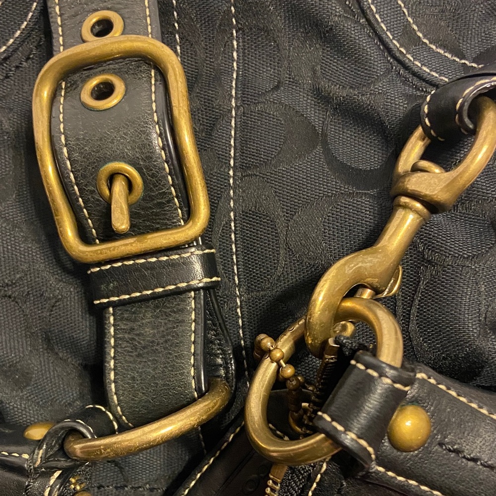 Coach Black signature canvass n Leather Shoulder Bag - Picture 11 of 11